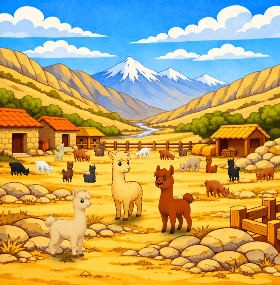 Romeo und Samurai mit Vikunjas